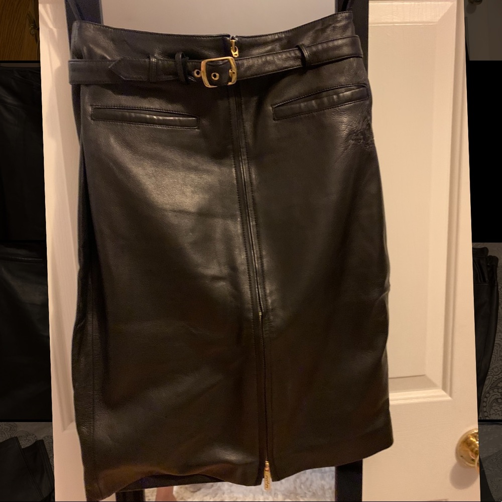 Vintage Baby Phat genuine leather skirt